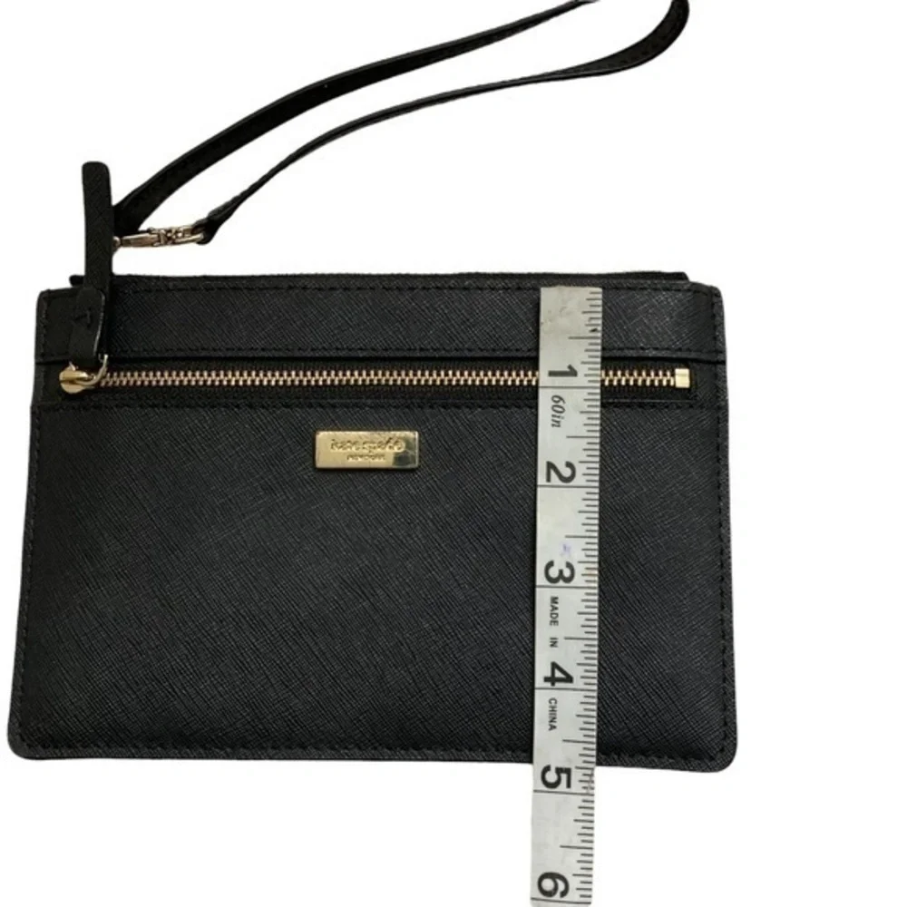 Kate spade black saffiano leather wristlet